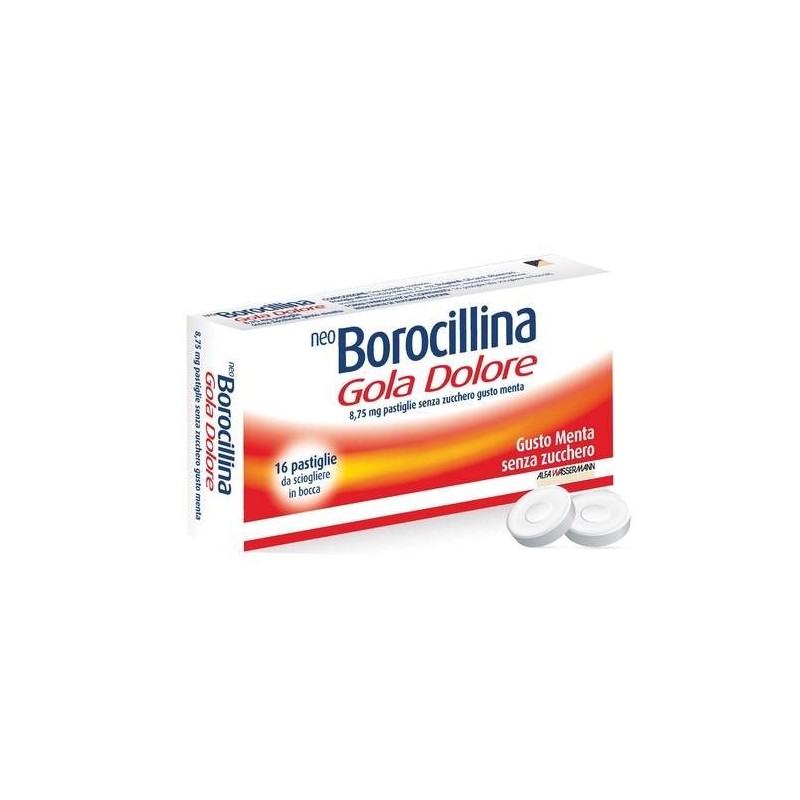 Neo Borocillina Gola Dolore Gusto Menta Senza Zucchero 16 Pastiglie