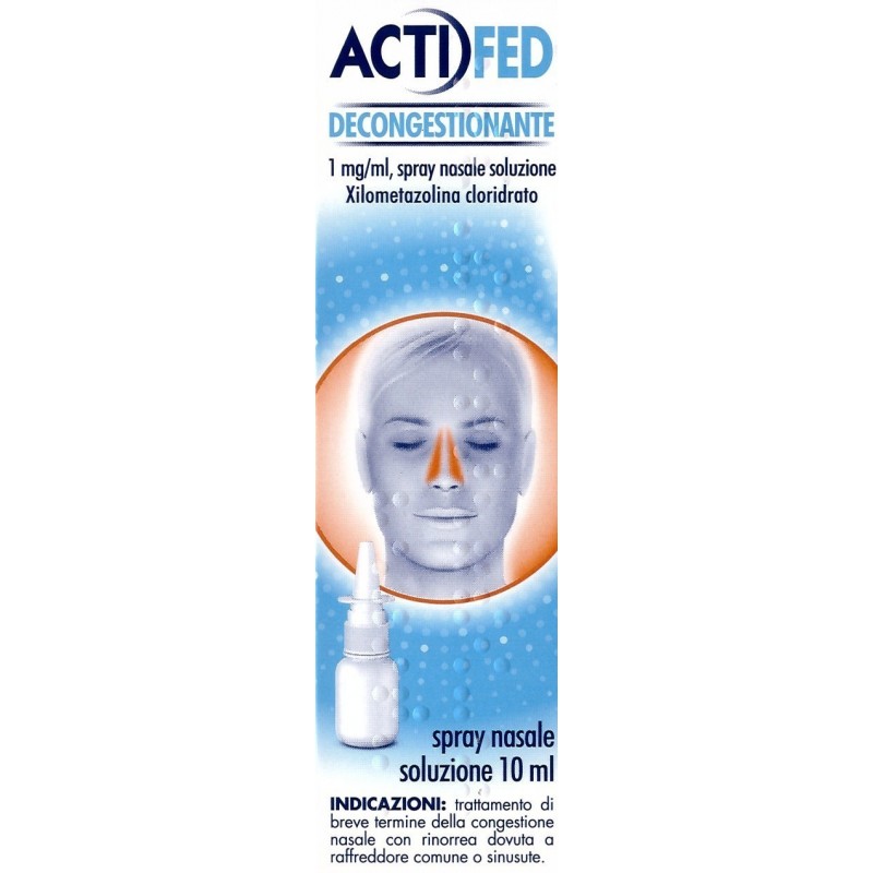 Johnson & Johnson Actifed Decongestionante Lenitivo 1 Mg/50 Mg/ml Spray Nasale, Soluzione Xilometazolina Cloridrato/dexpantenolo
