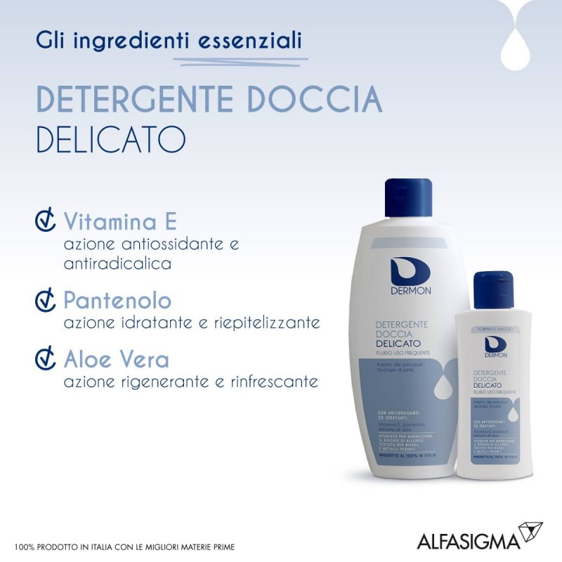 Alfasigma Dermon Detergente Doccia Delicato Uso Frequente 400 Ml