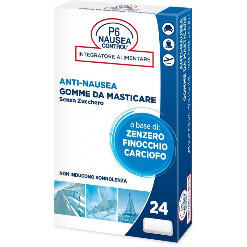 Consulteam P6 Nausea Control 24 Gomme Da Masticare Senza Zucchero