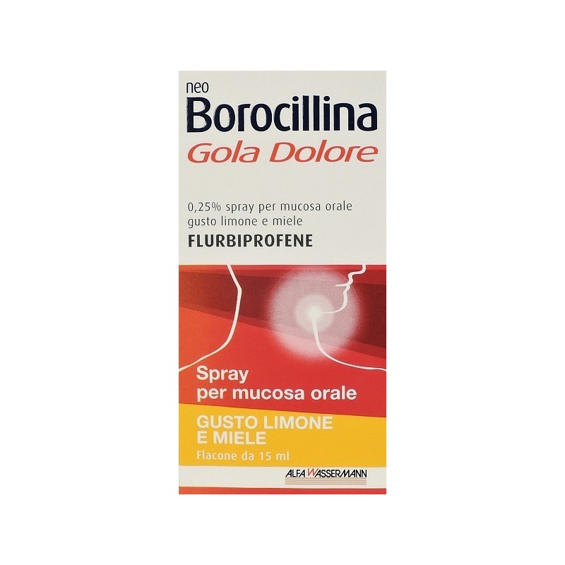 NEO BOROCILLINA GOLA DOLORE 0,25% spray per mucosa orale gusto limone e miele