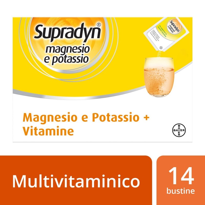 Bayer Supradyn Magnesio Potassio Senza Zucchero 14 Bustine 4 G