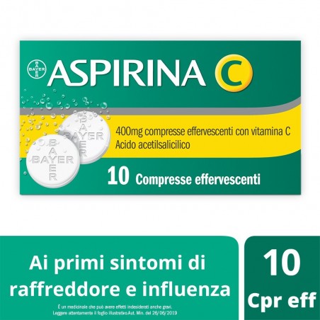 Aspirina C Farmaco Antinfluenzale 10 Compresse Effervescenti