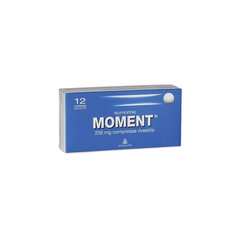 Moment 200 mg Ibuprofene Farmaco Antinfiammatorio e Antidolorifico 12 Compresse Angelini