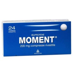 Moment 200 mg Ibuprofene Farmaco Antinfiammatorio e Antidolorifico 24 Compresse Angelini