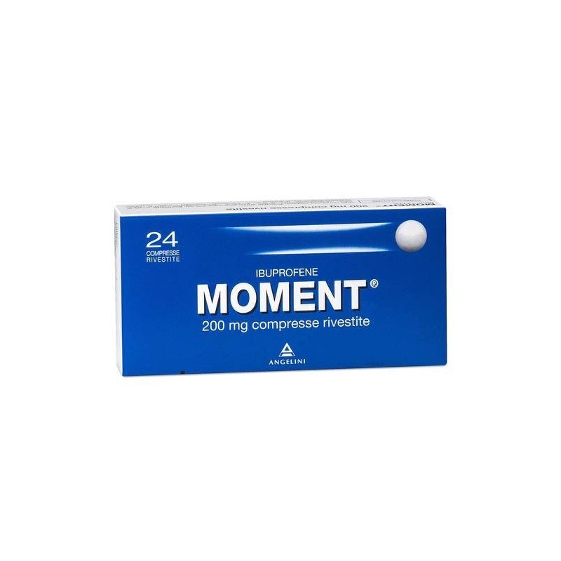 Moment 200 mg Ibuprofene Farmaco Antinfiammatorio e Antidolorifico 24 Compresse Angelini