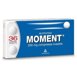 Moment 200 mg Ibuprofene Farmaco Antinfiammatorio e Antidolorifico 36 Compresse Angelini
