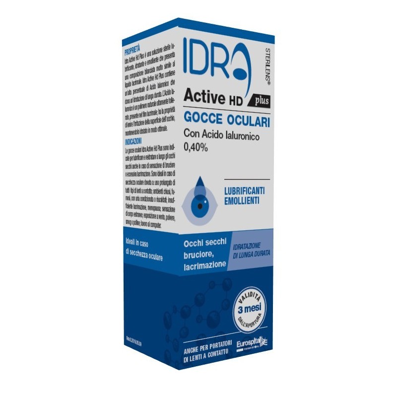 Eurospital Gocce Oculari Sterilens Idra Active Hd Plus 10 Ml Con Acido Ialuronico 0,40%