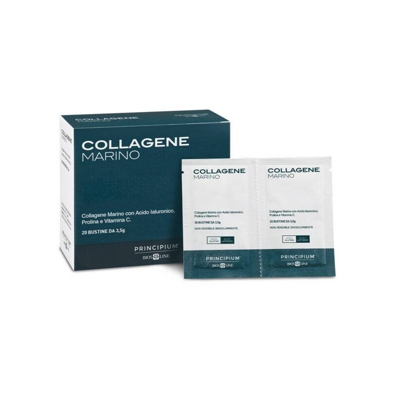 bios line principium collagene marino con acido ialuronico e vitamina C in confezione da 20 bustine