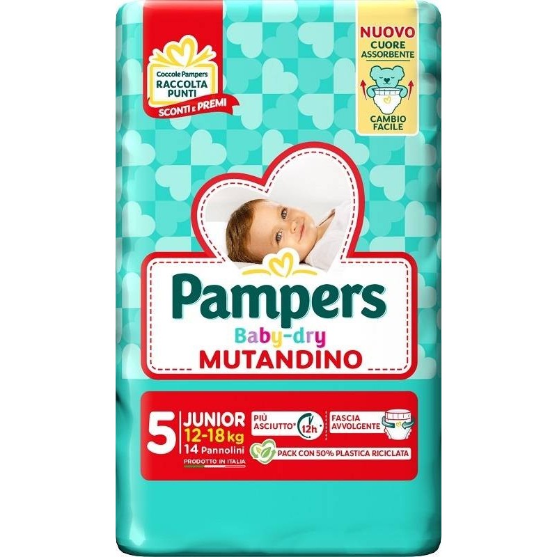 Fater Pampers Baby Dry Pannolino Mutandina Junior Small Pack 14 Pezzi