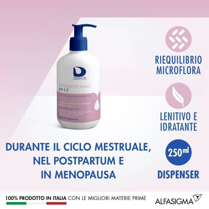 Alfasigma Dermon Detergente Intimo Uso Frequente Ph 4,5 500 Ml
