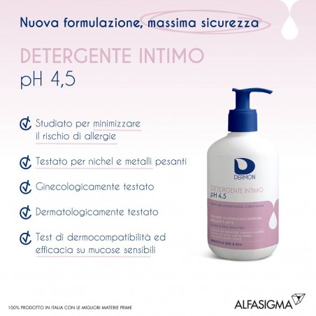 Alfasigma Dermon Detergente Intimo Uso Frequente Ph 4,5 500 Ml