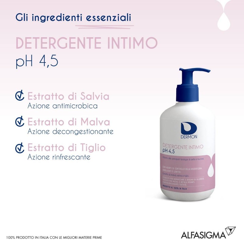 Alfasigma Dermon Detergente Intimo Uso Frequente Ph 4,5 500 Ml