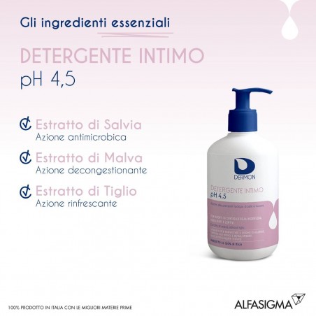 Alfasigma Dermon Detergente Intimo Uso Frequente Ph 4,5 500 Ml