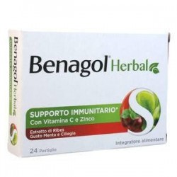 Benagol Herbal Menta e Ciliegia 24 Pastiglie benessere gola