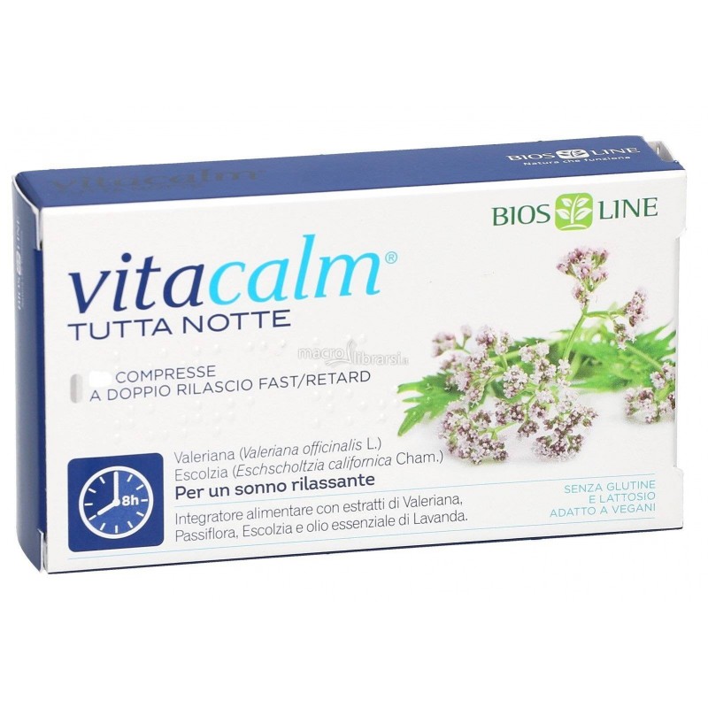 Bios Line Vitacalm Tutta Notte Con Melatonina 60 Compresse
