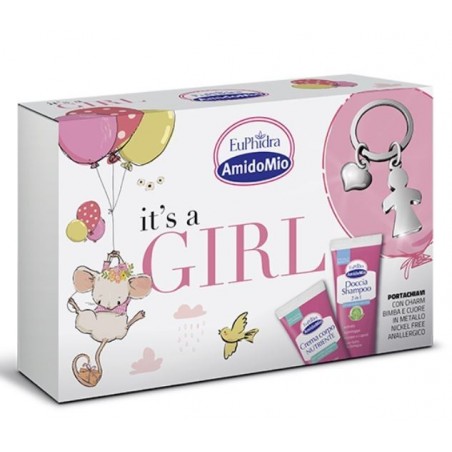 Zeta Farmaceutici Euphidra Amidomio It's A Girl Cofanetto Con 1 Doccia Shampoo 2in1+1 Crema Corpo+portachiavi