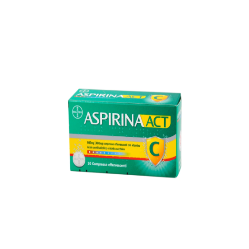 Aspirinaact 800 mg/480 mg Farmaco Analgesico 10 Compresse Effervescenti Bayer
