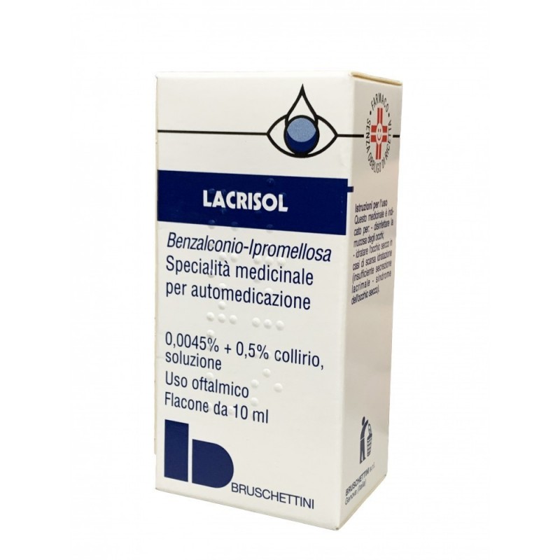 Bruschettini Lacrisol 0.0045% + 0.5 % Collirio, Soluzione Benzalconio Cloruro E Ipromellosa  Medicinale Equivalente