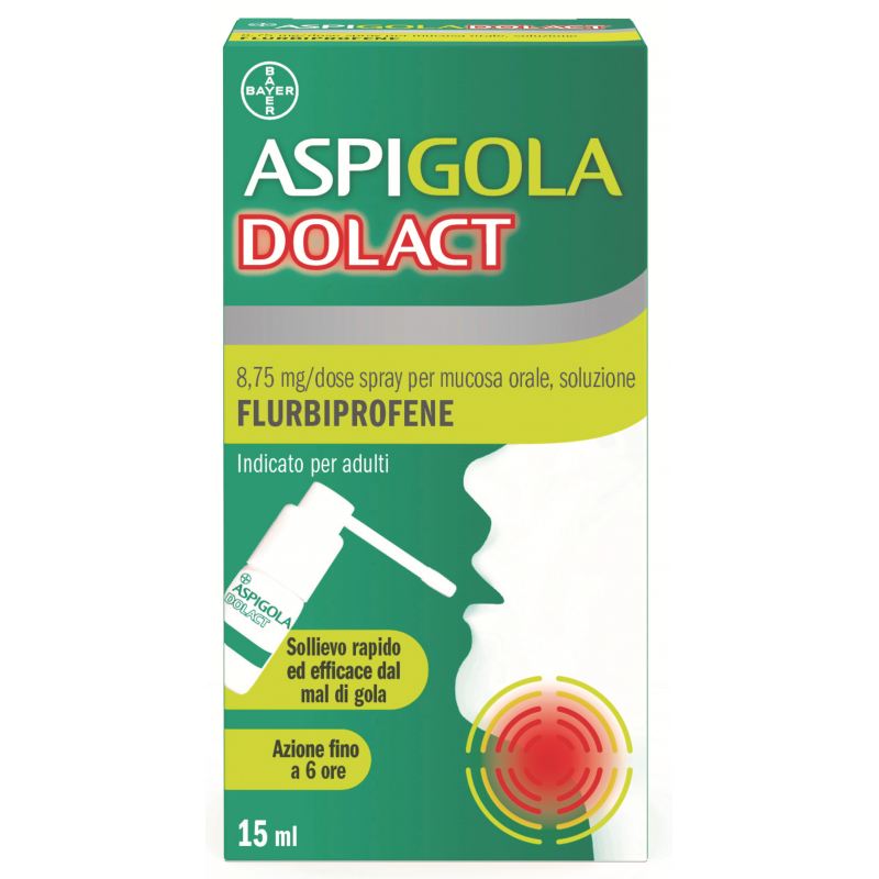 Bayer Aspigoladolact 8,75 Mg/dose Spray Per Mucosa Orale, Soluzione Flurbiprofene  Medicinale Equivalente