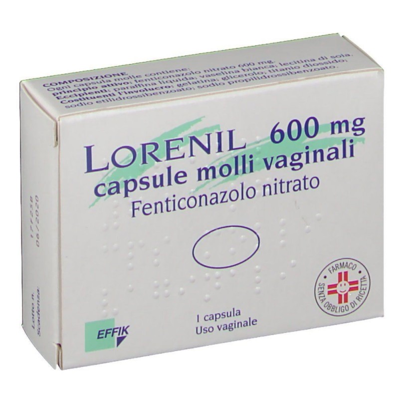 Effik Italia Lorenil 200 Mg Capsule Molli Vaginali Lorenil 600 Mg Capsule Molli Vaginali Fenticonazolo Nitrato