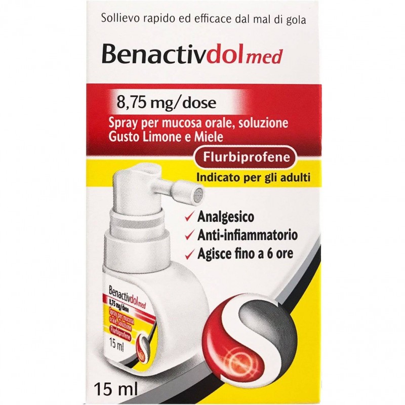Benactivdolmed Flurbiprofene 8,75 mg/dose Spray Per Mucosa Orale 15 ml