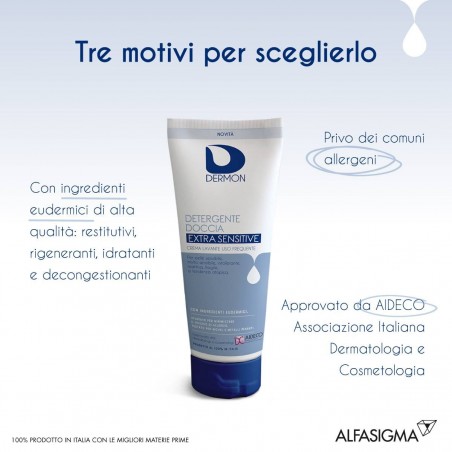 Alfasigma Dermon Detergente Doccia Extrasensitive Crema Lavante Uso Frequente 250 Ml