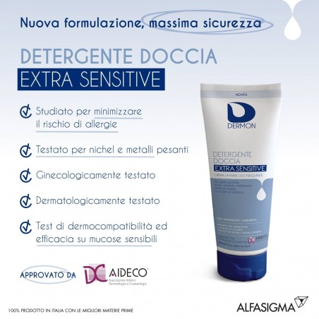 Alfasigma Dermon Detergente Doccia Extrasensitive Crema Lavante Uso Frequente 250 Ml