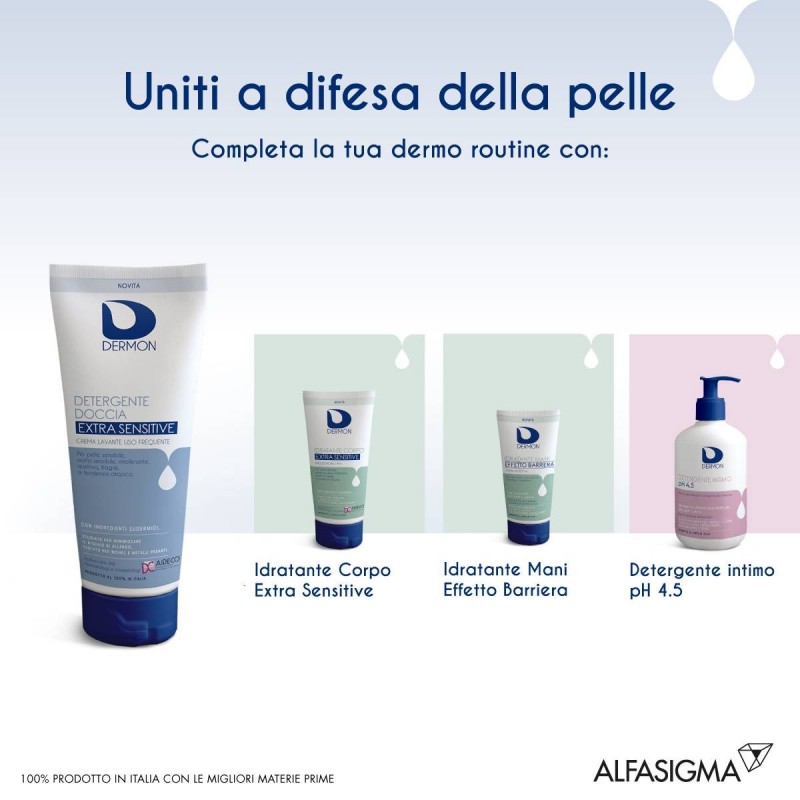 Alfasigma Dermon Detergente Doccia Extrasensitive Crema Lavante Uso Frequente 250 Ml
