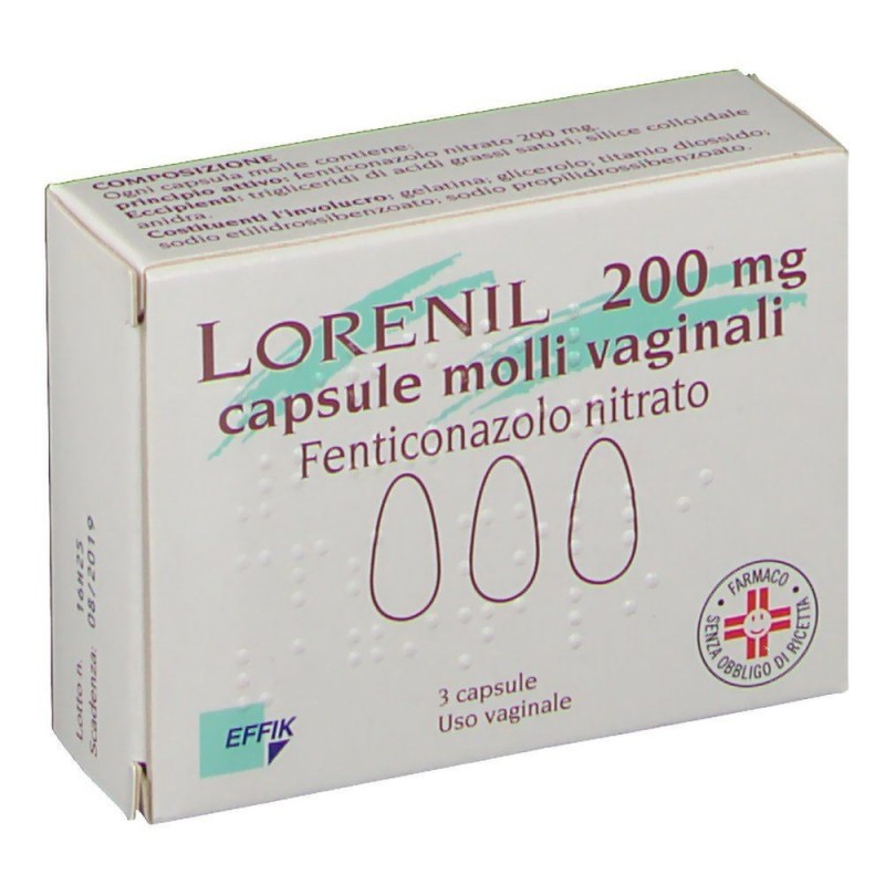 Effik Italia Lorenil 200 Mg Capsule Molli Vaginali Lorenil 600 Mg Capsule Molli Vaginali Fenticonazolo Nitrato