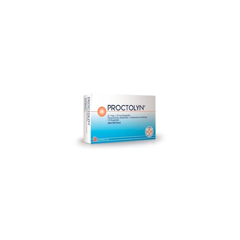 Recordati Proctolyn 0,1 Mg + 10 Mg Supposte Fluocinolone Acetonide + Chetocaina Cloridrato