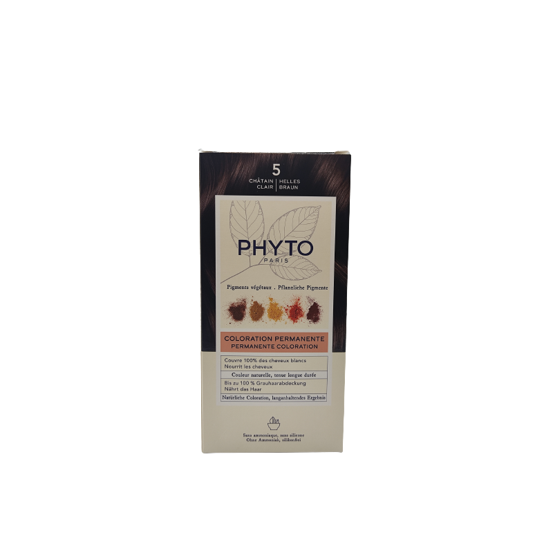 Phyto Color Kit 5 Castano Chiaro 1 Latte 50 Ml + 1 Crema 50 Ml + 1 Maschera 12 Ml