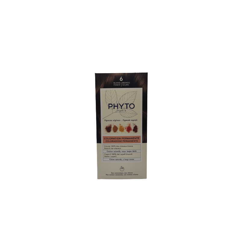 Phyto Color Kit 6 Biondo Scuro 1 Latte 50 Ml + 1 Crema 50 Ml + 1 Maschera 12 Ml