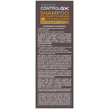 Combe Italia Just For Men Control Gx Shampoo Colorante Graduale 2 In 1 Con Balsamo 150 Ml