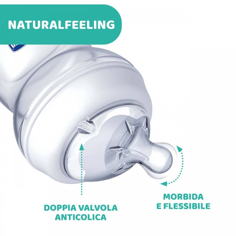 Chicco Biberon Nat Feel Vetro 0m+ 250 Ml