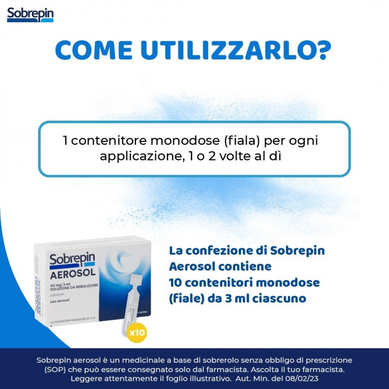 Pharmaidea Sobrepin Aerosol 40 Mg/3 Ml Soluzione Da Nebulizzare Sobrerolo Medicinale Equivalente
