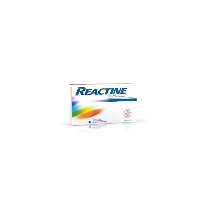 Reactine 5 mg + 120 mg Farmaco Antistaminico 6 Compresse Rilascio Prolungato