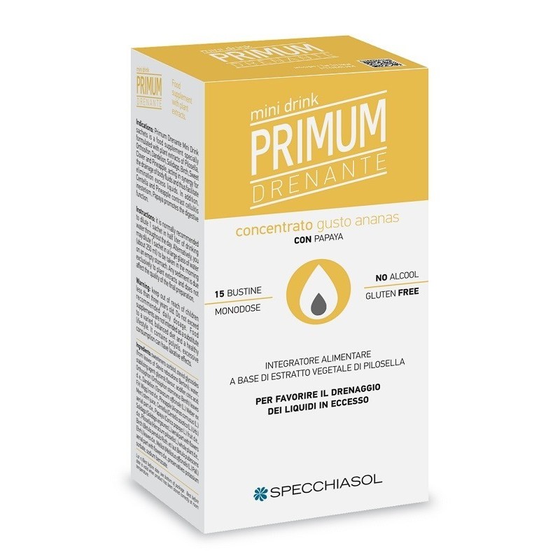 Specchiasol Primum Drenante Minidrink Ananas 15 Stick Da 10 Ml