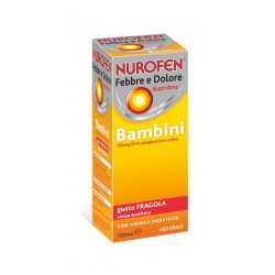 Nurofen Febbre e Dolore Sciroppo Bambini 100mg/5ml Gusto Fragola Senza Zucchero 150 ml Farmaco antinfiammatorio