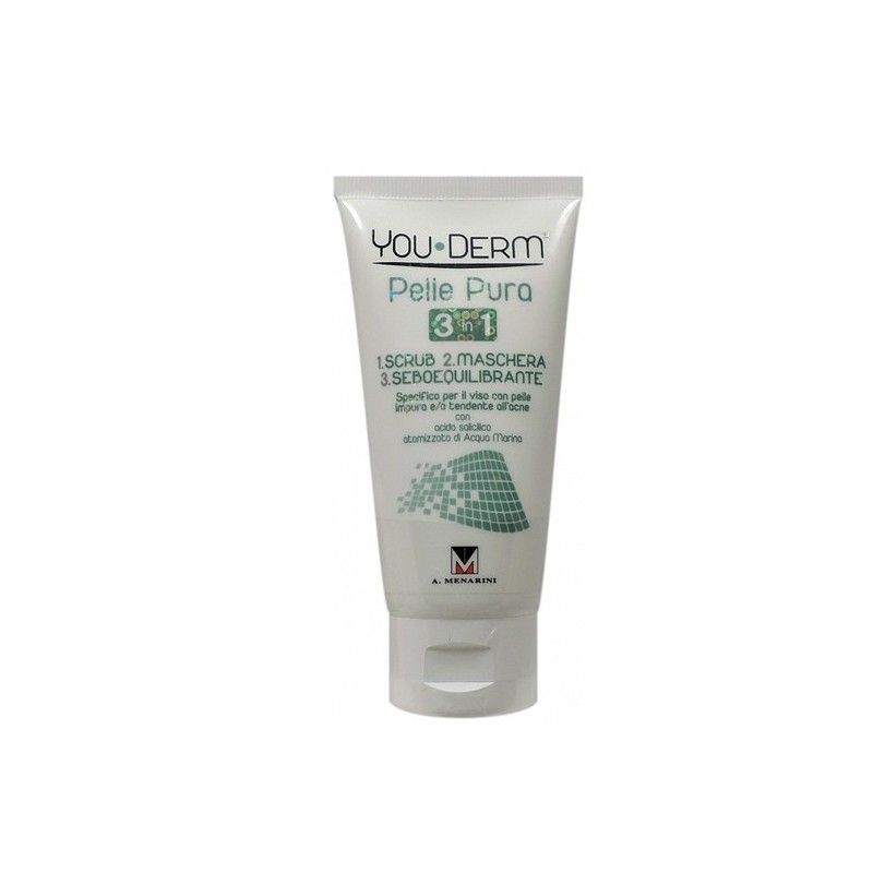 A. Menarini Ind. Farm. Riun. Youderm Pelle Pura 3 In 1 Scrub Maschera Seboregolatore 75 Ml