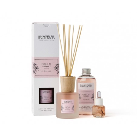 HP Italia Nasoterapia Diffusore a Bastoncini Fiori di Cotone 100 ml Fragranza Leggera di Pulito