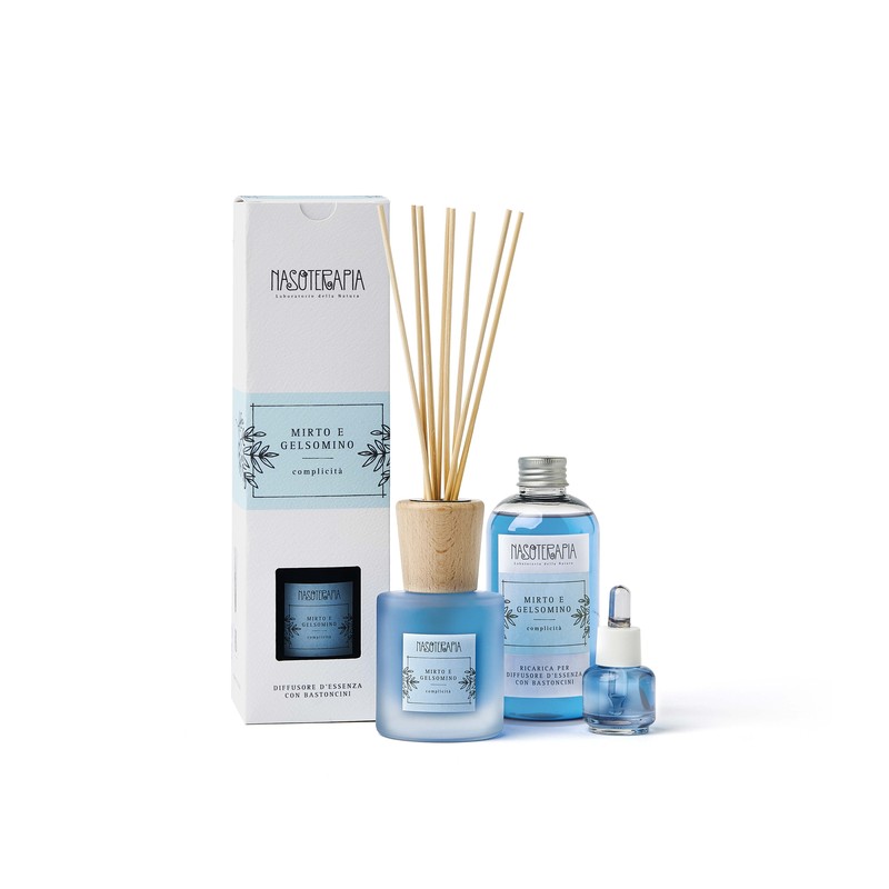 HP Italia Nasoterapia Diffusore a Bastoncini Mirto e Gelsomino 100 ml Fragranza Mediterranea