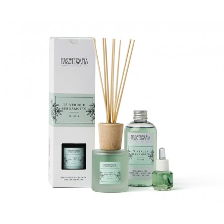 Diffusore Bastoncini 100 ml Te' Verde e Bergamotto Nasoterapia