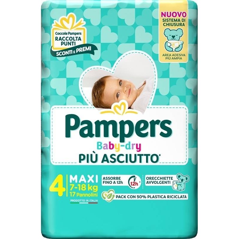 Fater Pampers Baby Dry Pannolino Downcount Maxi 17 Pezzi
