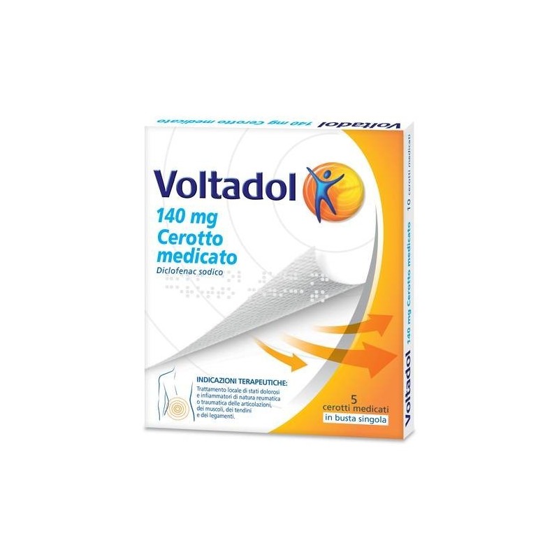 Voltadol 140 mg Cerotto Medicato Farmaco Antinfiammatorio 5 Cerottti per Dolori di Schiena