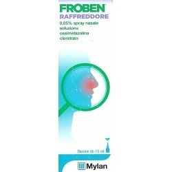 Froben Raffreddore Spray Nasale Decongestionante 0,05% Ossimetazolina 15 ml  per naso chiuso Froben Raffreddore Spray Nasale Decongestionante 0,05% Ossimetazolina 15 ml  per naso chiuso