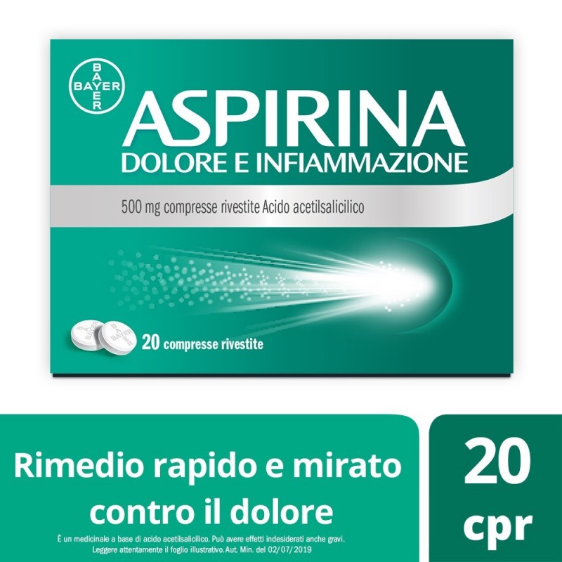 Aspirina Dolore e Infiammazione 500 mg 20 Compresse Bayer