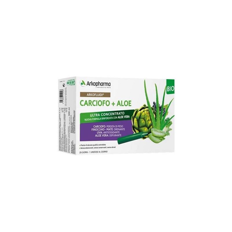 Arkofarm Arkofluidi Carciofo+aloe Vera 20 Flaconcini 200 G