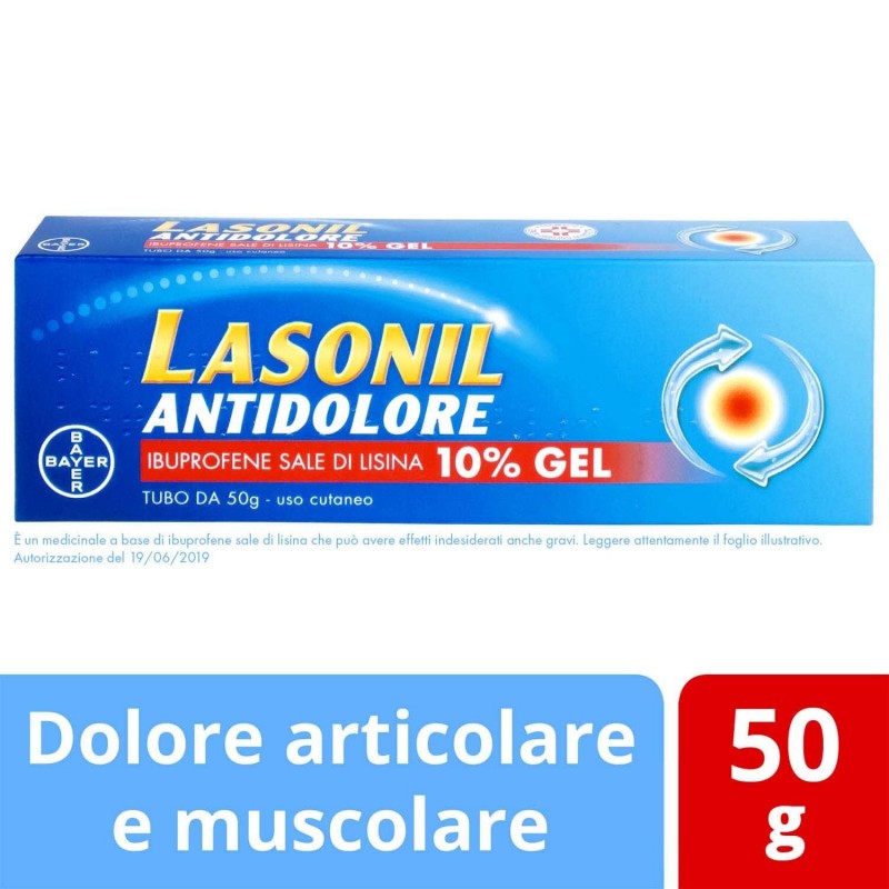 Lasonil Antidolore Gel 10% Ibuprofene Farmaco Antidolorifico 50 grammi
