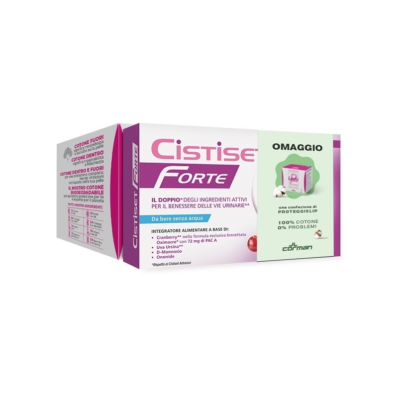 Corman Cistiset Forte 8 Stick + Lady Presteril Proteggislip 100% Cotone In Omaggio